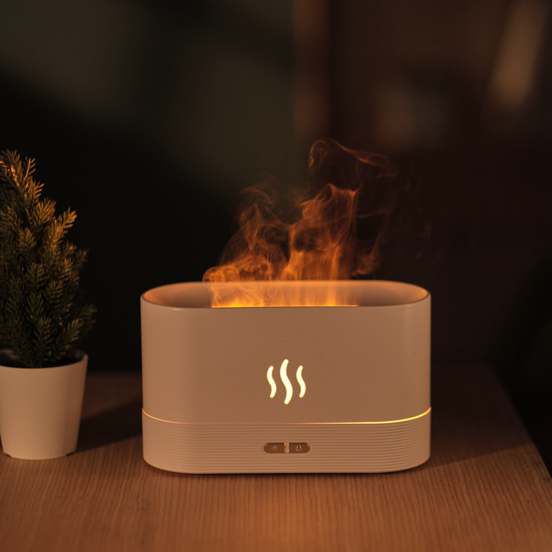 New arrivals Cool Mist Ultrasonic Usb Led room Aroma Essential Oil  Diffuser Portable h2o flame air fire humidifier