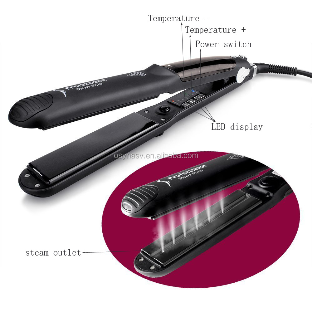 Professional Steam Hair Straightener With Argan Oil Straightening Irons Flat Iron Tourmaline Ceramic Vapor