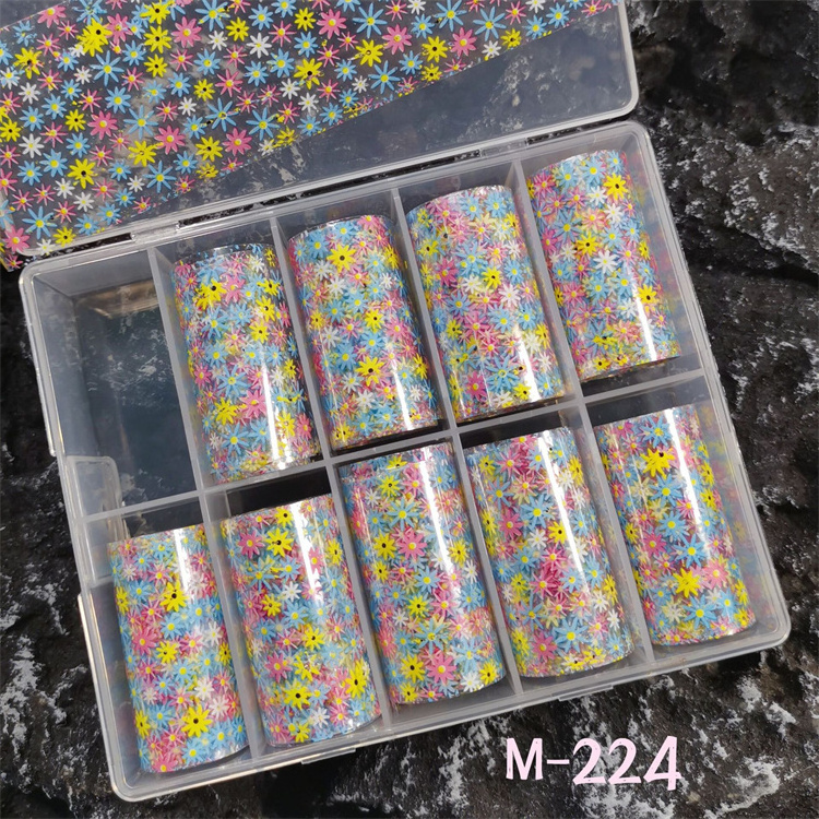 10pcs/set 4*100cm Spring Daisy Nail Art Foil Summer Sunflower Nail Sticker Paper Decal DIY Slider Foil Nail Art Decorations