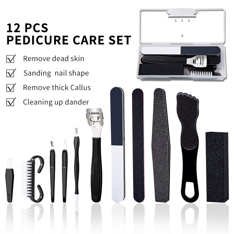 Pedicure Set Peeling and Exfoliating Calluses Foot Scrubbing Brush Stainless Steel Foot Care Pedal Stone Nail Professional Kit