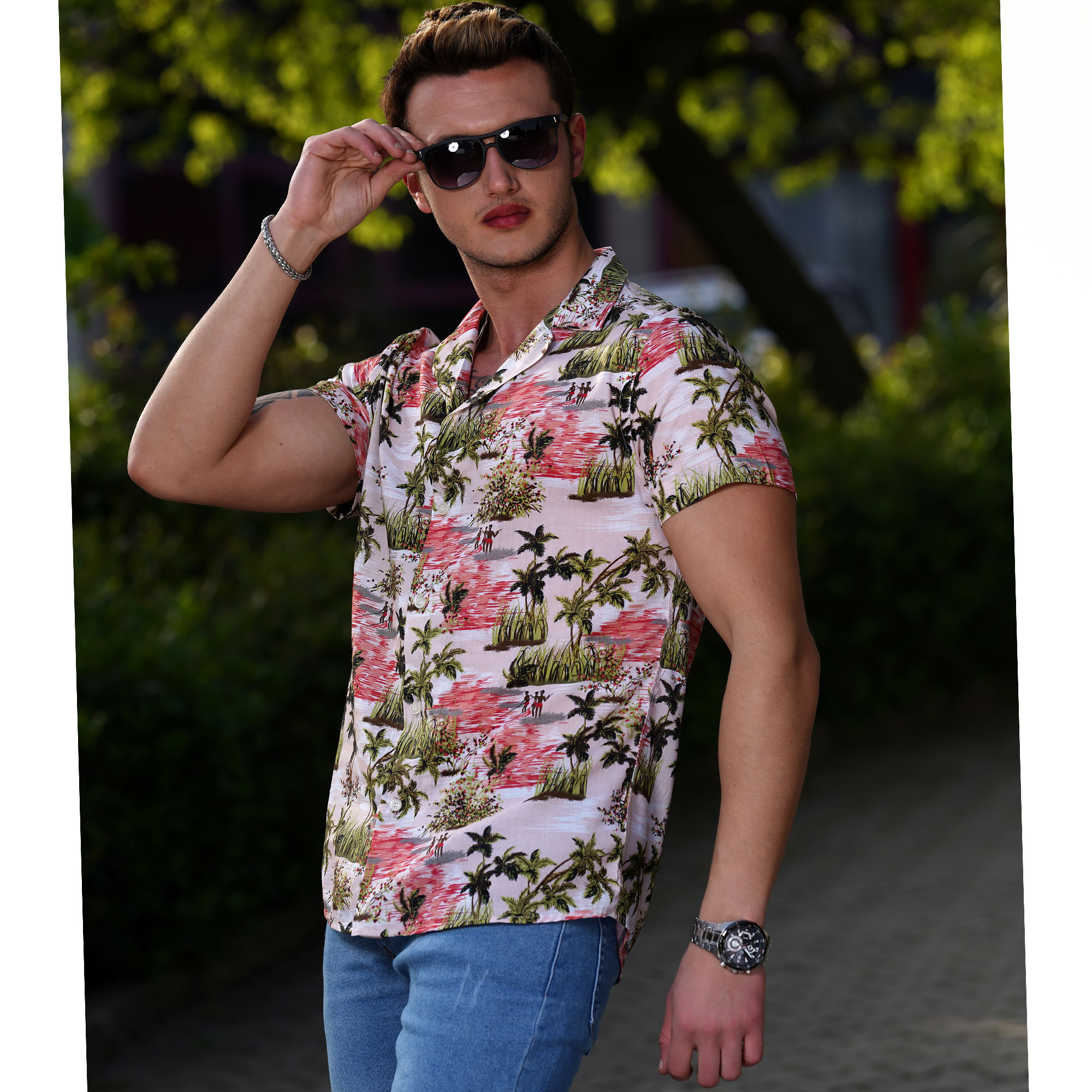 Vacation Hawaiian Long Sleeve Print Shirts for Mens Social Luxury Designer Clothes Fashionable Elegant Classic Hawaiian Shirt