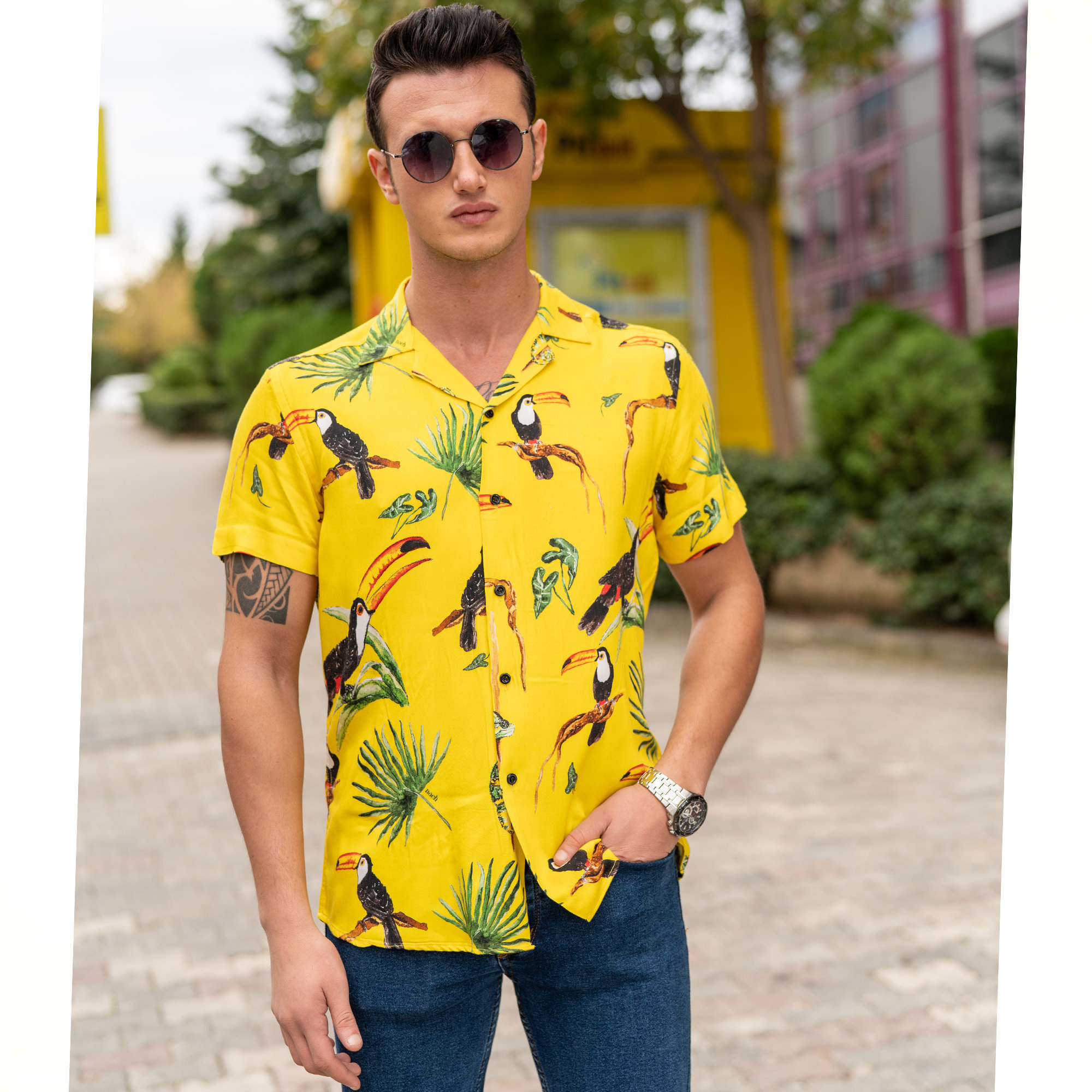 Vacation Hawaiian Long Sleeve Print Shirts for Mens Social Luxury Designer Clothes Fashionable Elegant Classic Hawaiian Shirt