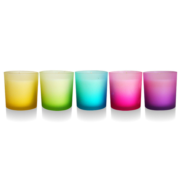 Wholesale personalized luxury SPA 150g soy wax candle in ombre colorful glass jar -Tahitian Vanilla