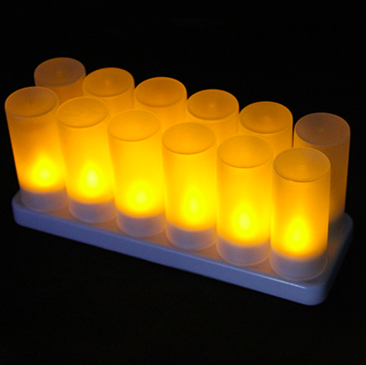 Spa Pillar Rechargeable Flameless Tea Lights Light Electric Candle Yellow Producer Private Label Classic Home Decoration OTC