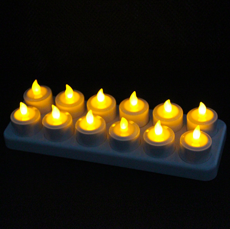 Spa Pillar Rechargeable Flameless Tea Lights Light Electric Candle Yellow Producer Private Label Classic Home Decoration OTC