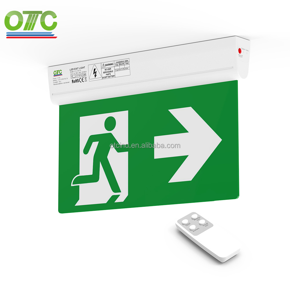 OT-ES9119 new 4-in-1 LED emergency exit light evacuation sign with 90 angle