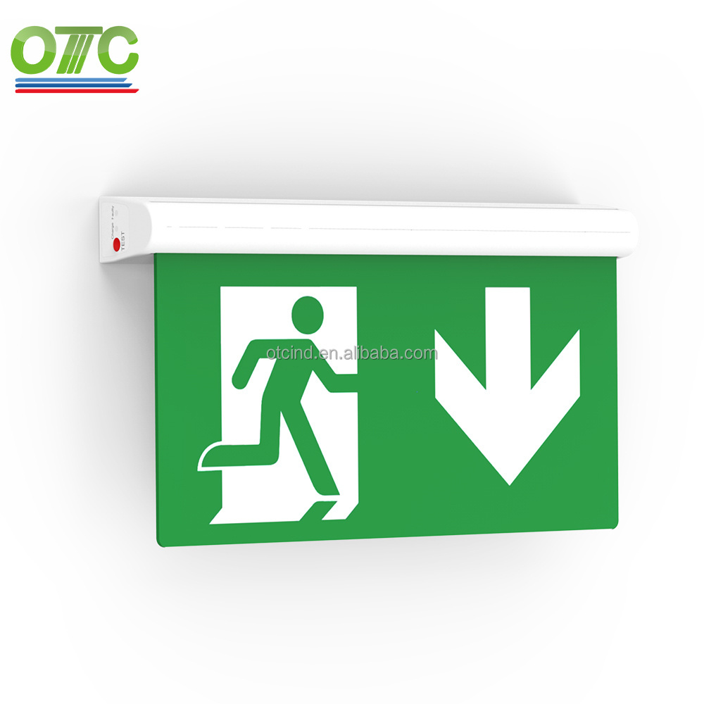 OT-ES9119 new 4-in-1 LED emergency exit light evacuation sign with 90 angle