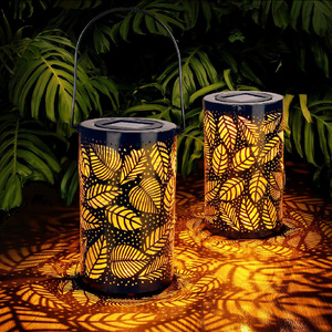 Solar Hanging Outdoor Lanterns LED Waterproof Decorative Metal Retro Lights Outdoor Solar lights for Garden Decor