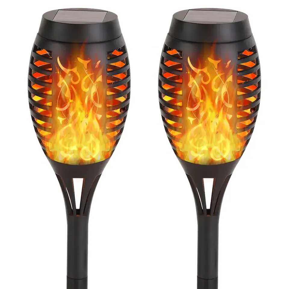 Led solar flickering flame torch lights outdoor decoration light solar dancing flame Solar Lights Outdoor Led