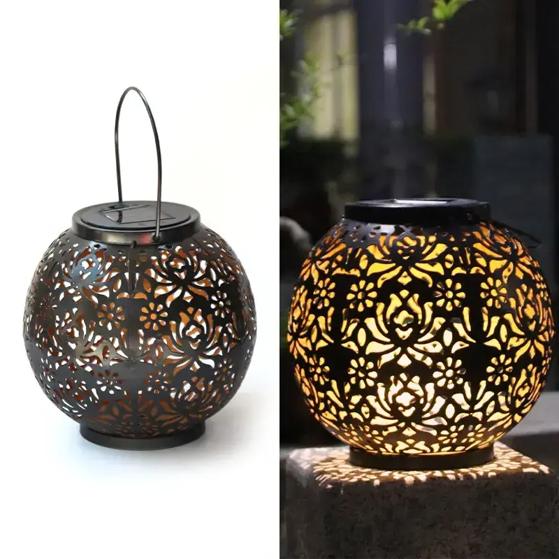 OTEC Decoration Lamp Hanging Outdoor Solar Lights For Garden Decor Solar Lantern Waterproof Metal Lights for Yard