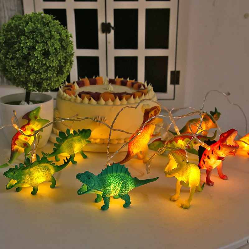 Children's Room Small Dinosaur Figures Decoration Led Lights  Set 10LEDS Light Indoor Battery Operated Led Light