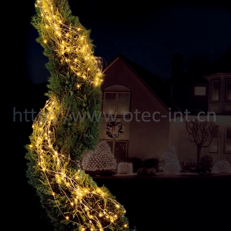 led party lights IP44 outdoor waterproof light chain micro wire transformer timer function cascade christmas decoration