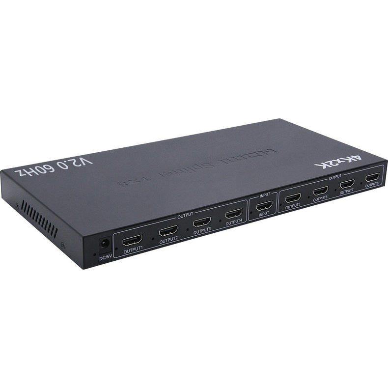 2.0  Ultra HD 1*8 HDMI Video splitter 1 in 8 out picture splitter  Smart EDID HDCP 4K 60hz Hdmi Splitter