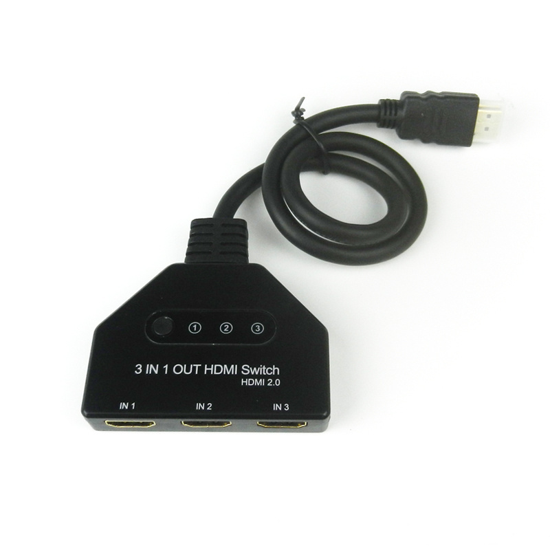 4K 3 Port HDMI Switch  3x1 1080P 3D HDMI Auto Switch 3 In 1 Out Pigtail Converter out pigtail Cable For DVD HDTV Xbox PS3 PS4