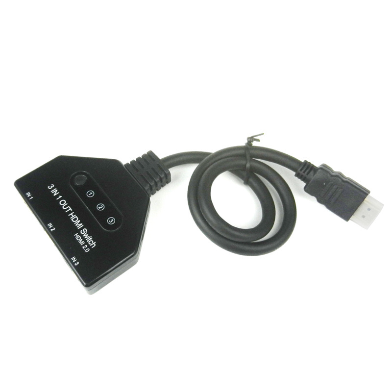 4K 3 Port HDMI Switch  3x1 1080P 3D HDMI Auto Switch 3 In 1 Out Pigtail Converter out pigtail Cable For DVD HDTV Xbox PS3 PS4