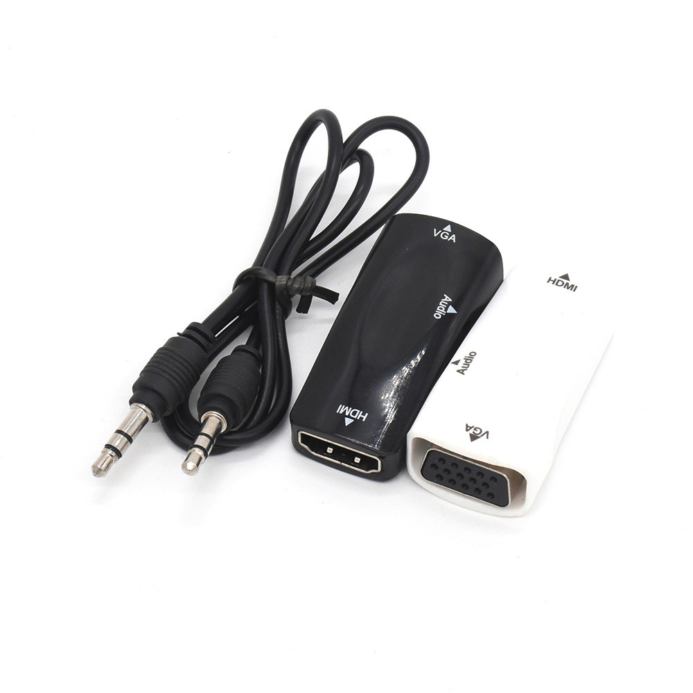 HDMI to VGA Adapter With Audio Cable Gold-Plated 1080P HDMI to VGA Converter for PC / TV / Xbox / Laptop/Projector