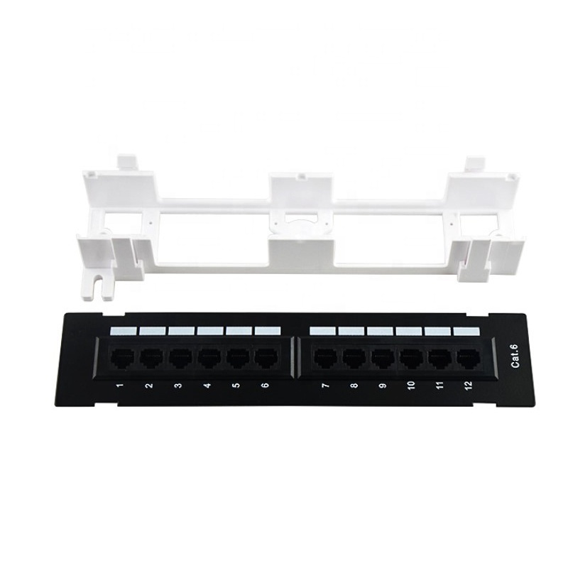 Fully loaded bracket wall mount  UTP rj45 10inch 1U 12 port Cat6 12port Patch Panel