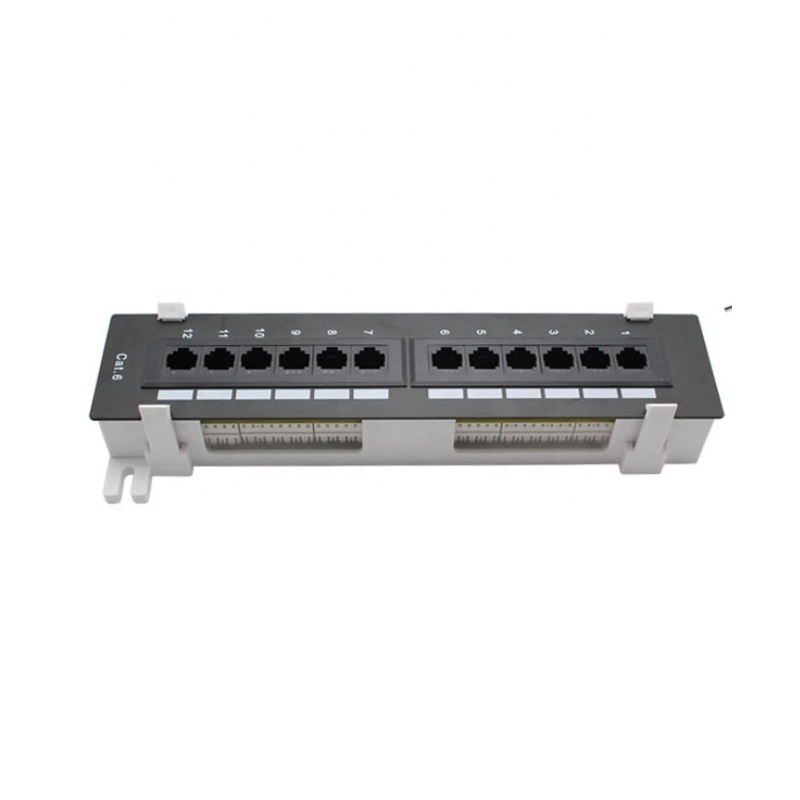 Fully loaded bracket wall mount  UTP rj45 10inch 1U 12 port Cat6 12port Patch Panel