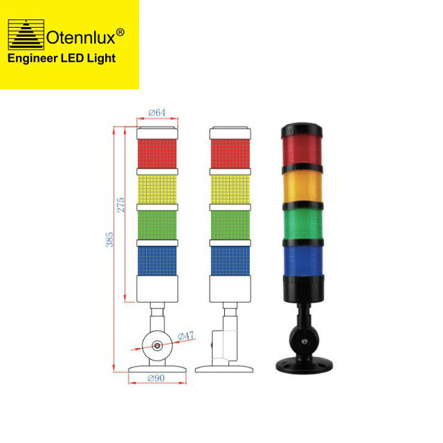 DC 24 Volt 4 layers Steady lighting industrial FCC CNC Machine Mechanical warning signal led light