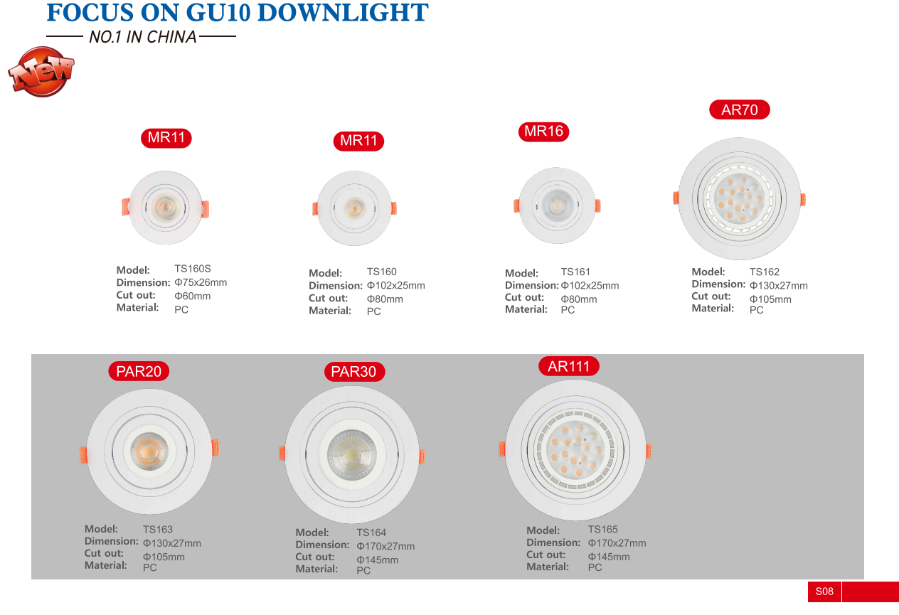 Oteshen New design  1 2 3 head  led downlight fixture aluminium ceiling light recessed mount Gu10  ceiling spotlight housing