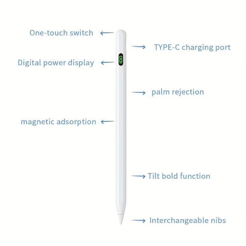 Universal Real-Time Power Display Anti-Mistouch Stylus Pen Active Digital Mobile Touch Pen for Tablets