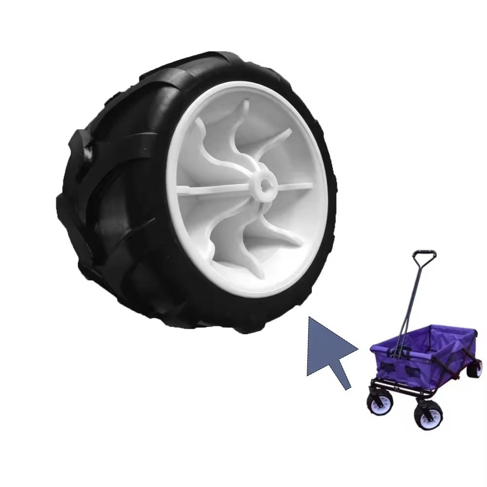 Factory made Beach cart 7 inch PU foam wheels 7x4 Hand Cart Folding wagon flat free tires wheel with plastic hub