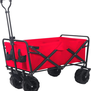 Outdoor wholesale garden pet trolley wagon camping folding Trolley with 10-inch rubber tread wheels