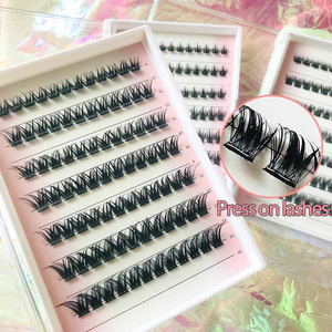 New Arrival Pre-Cut Segmented Individual Long Lasting No Glue Needed Lash Clusters Extension Fan Eyelashes D Curl Cluster Lashes