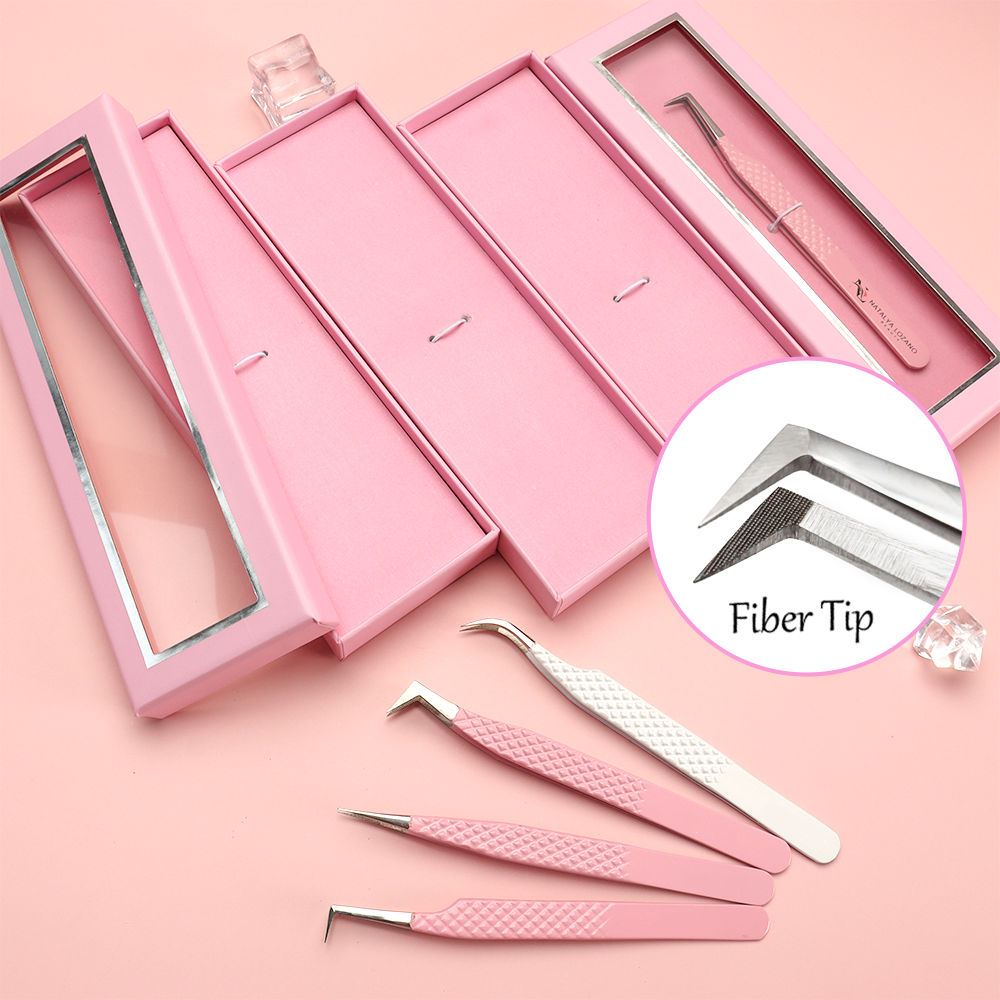 bulk tweezers volume tweezers lash accessories 45 90 Degree lash extension suppliers Diamond Fiber Tip Lash Tweezers