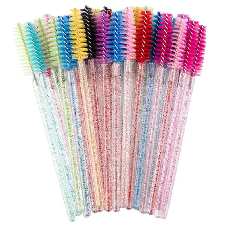 Disposable mascara wand lash cleaning brush eyelash lash extension supplies micro brushes Green pink lash brushes