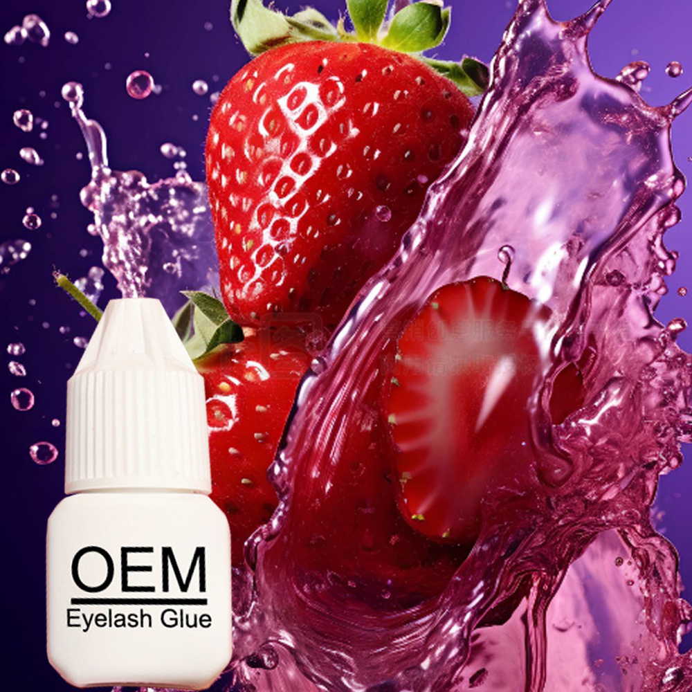 Fast Drying Lash Glue Strawberry Scent Eyelash Extension Glue Oil Proof Lash Adhesive Custom Lash Glue