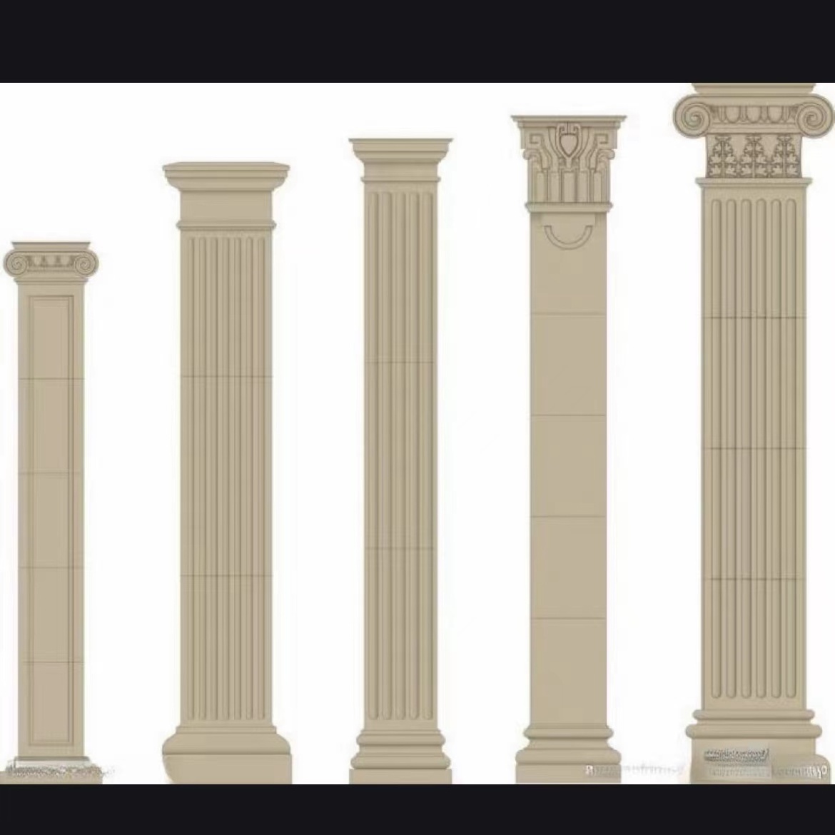 Square column cylindrical concrete mold Concrete column GRG/GRC  house decoration hollow column