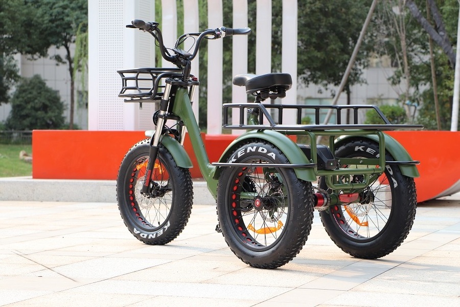 20inch  Cargo 1000w electric tricycle  mid drive 3 wheel electric bicycle fat tyre three wheel electric bike mountain E trike