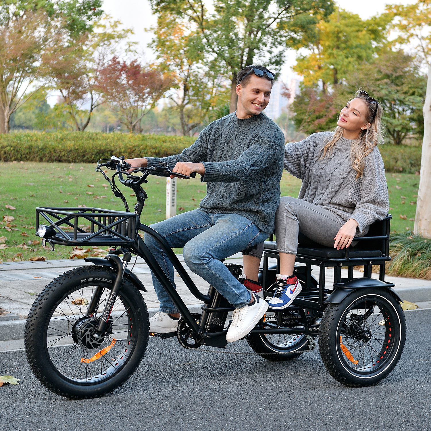 Cargo tricycle electric bike family 3wheel electric bike 2 person seat electric tricycle with passenger seat BestSuppliers