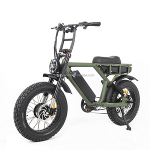 Dual motor ebike big battery electric cycle  otmar fat tyre full suspension electric bike  52V 1000w  electric mountain