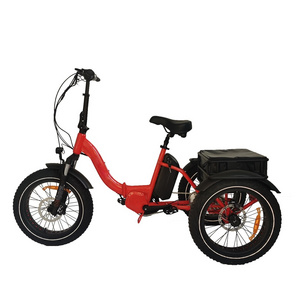 20inch  mid drive electric tricycle 3 wheel With back basket electric bike  fat tyre three wheel electric mountain bicycle