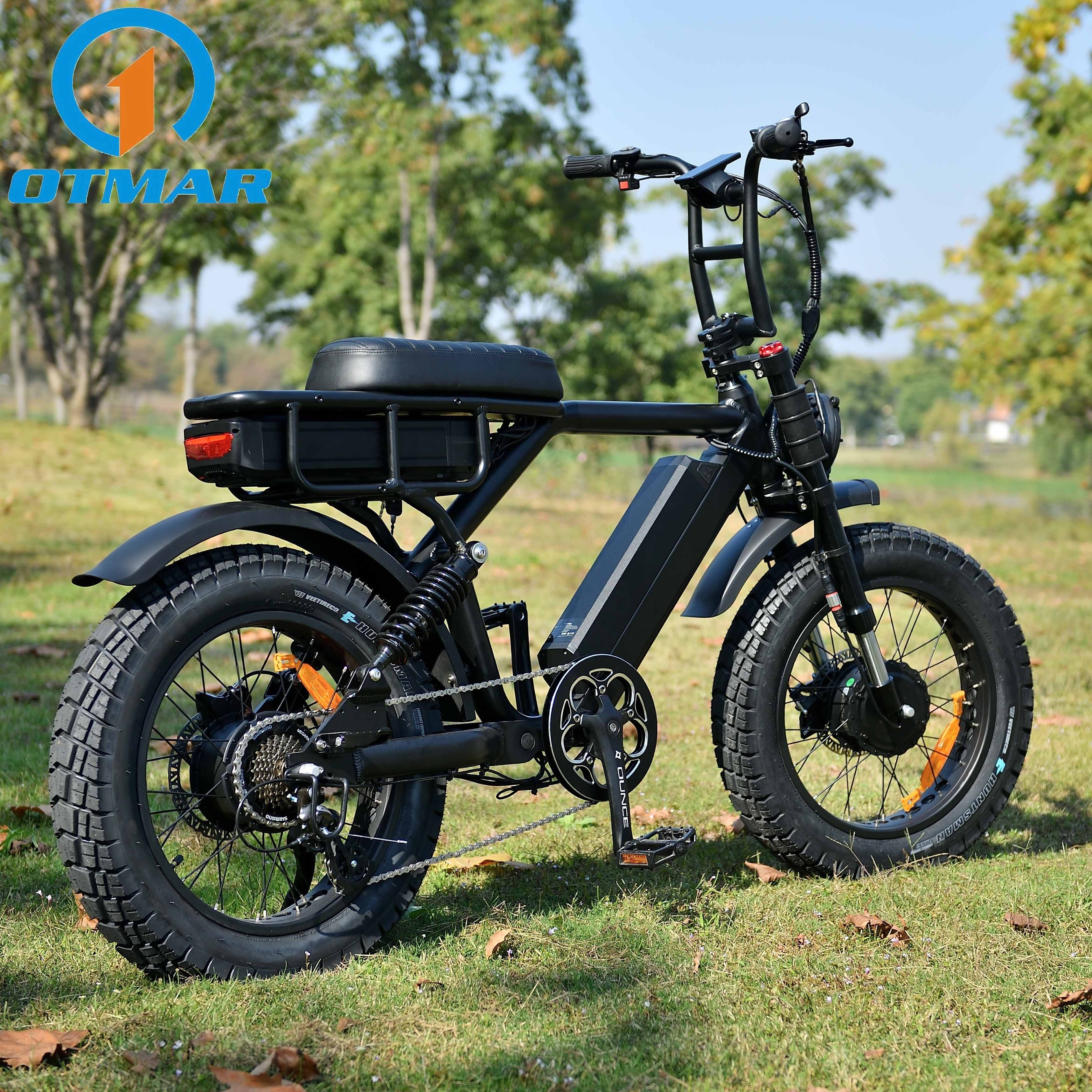 20inch Dual Motor Big Battery Electric Cycle Fat Tire Tyre Electric Bicycle Full Suspension 52V Mountain E Bike