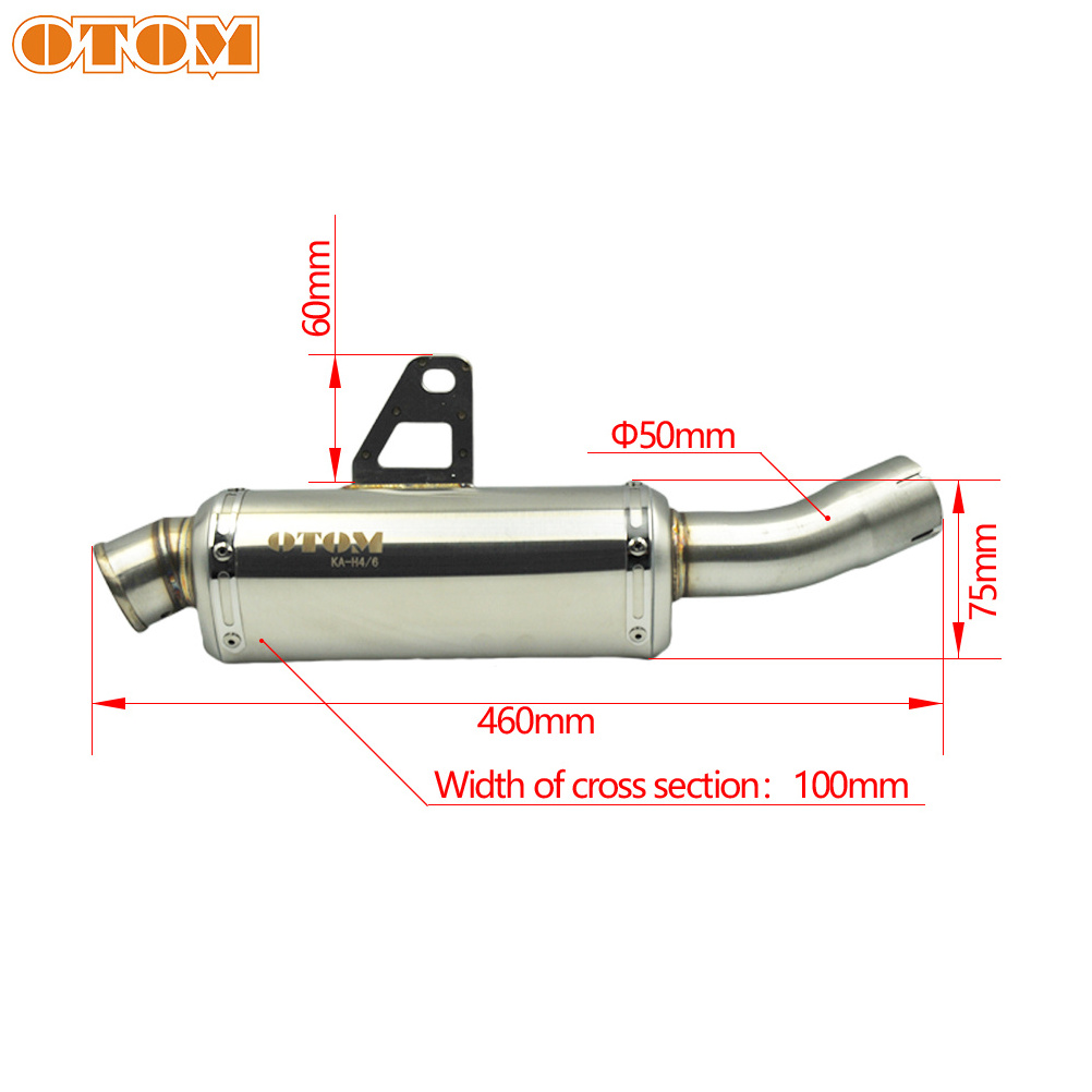 OTOM Stainless Steel Dirt Bike Motorcycle Exhaust Muffler For KAYO T4 T6