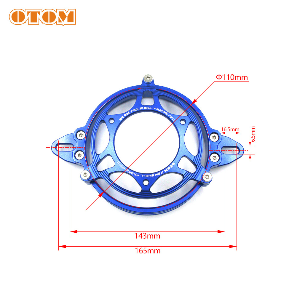 OTOM Motorcycle Universal Accessories CNC Aluminum 4 Inch Radiator Cooling Fan Frame Protection Cover Guard