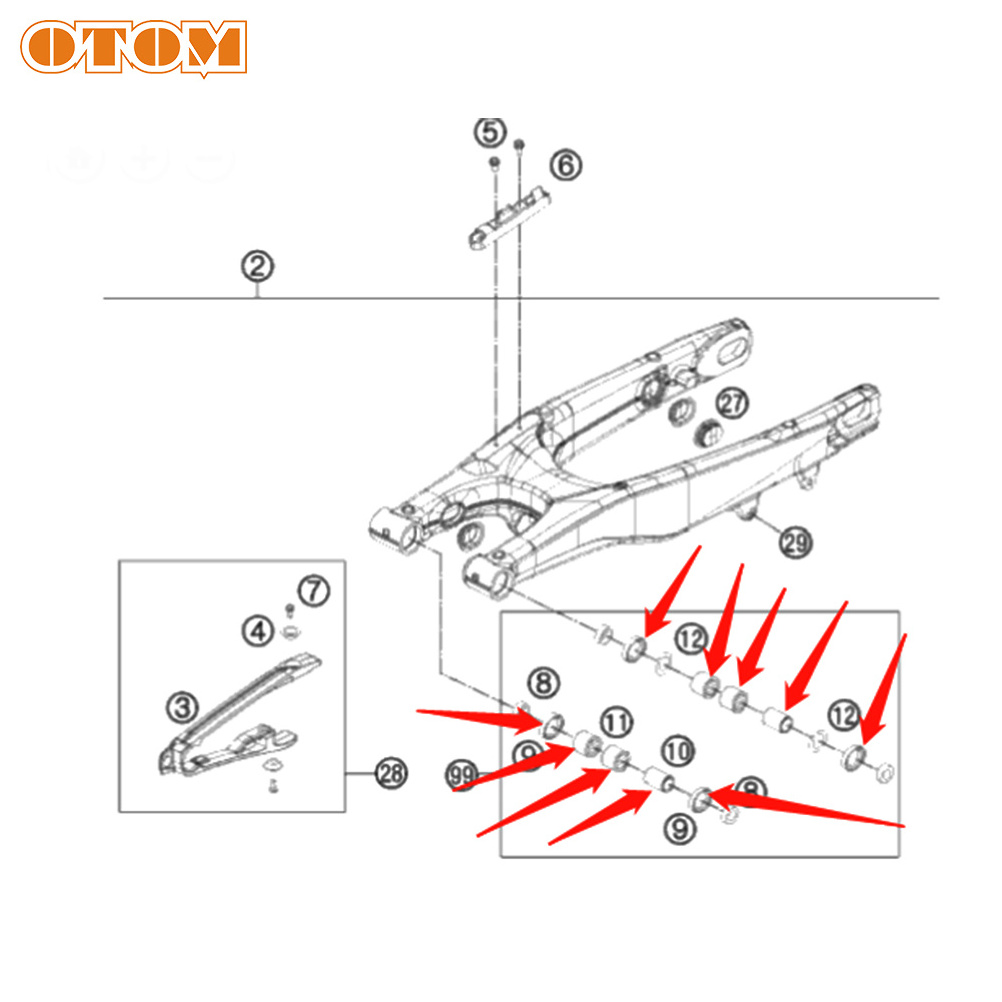 OTOM Off-road Motorcycle Dirt Bike Swing Arm Repair Maintain Kit For KTM HUS QVARNA