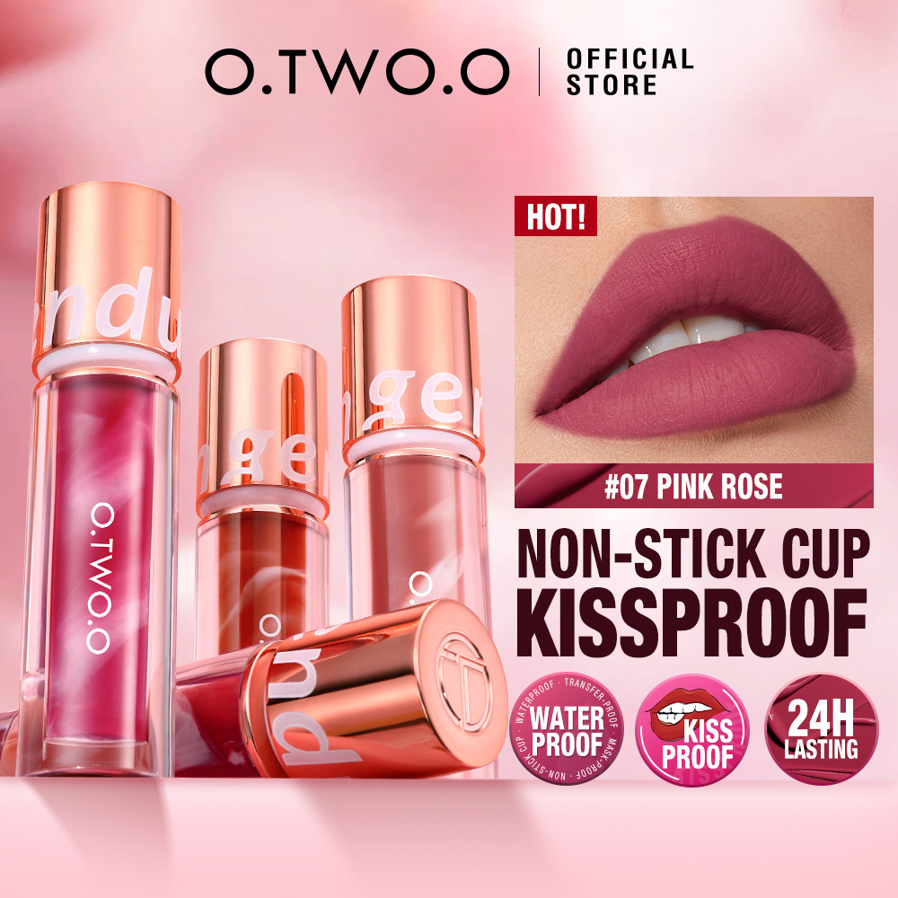 O.TWO.O  New Product Water proof 8 Colors Lip Gloss Matte Finish Lip stick with Marble Design Wholesale Lipstick 2023