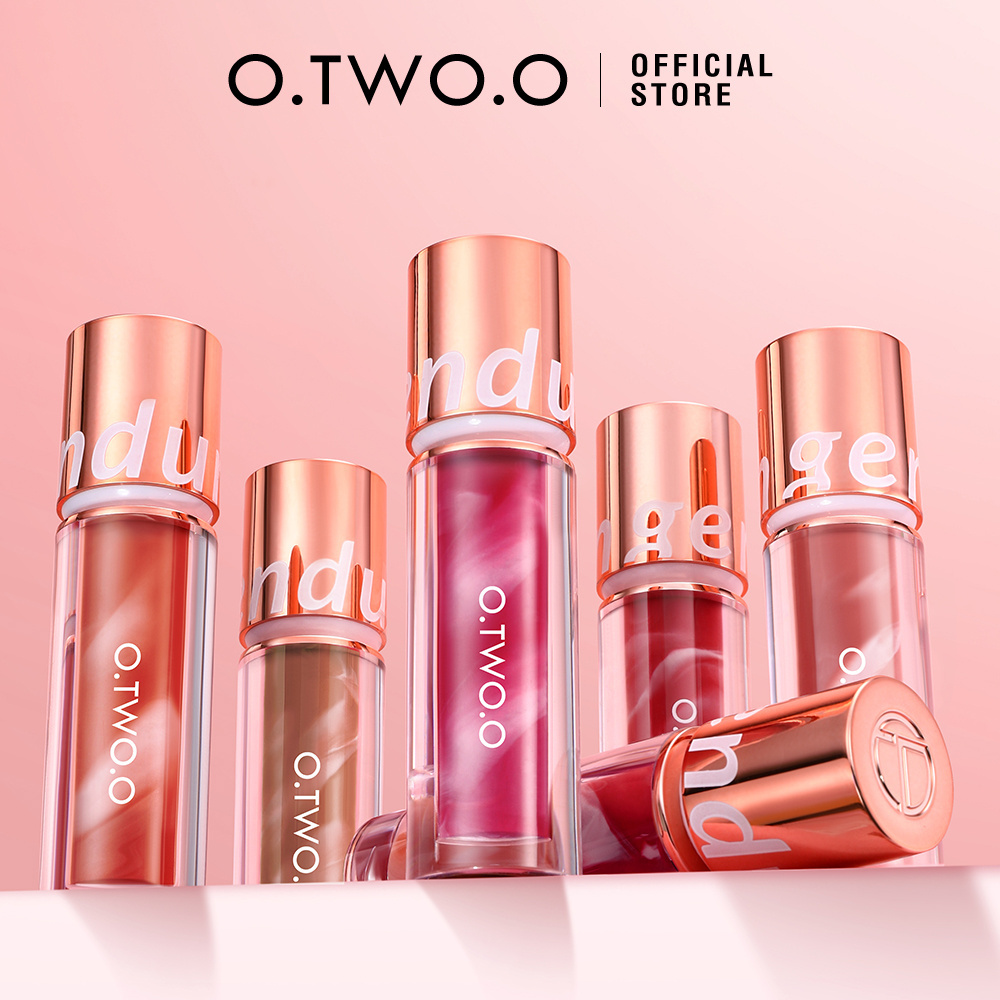 O.TWO.O  New Product Water proof 8 Colors Lip Gloss Matte Finish Lip stick with Marble Design Wholesale Lipstick 2023