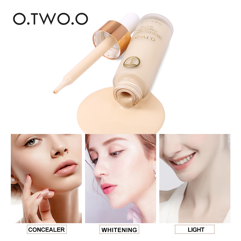 O.TWO.O Brand Waterproof Long Lasting Whitening 3 Colors Liquid Foundation Full Coverage