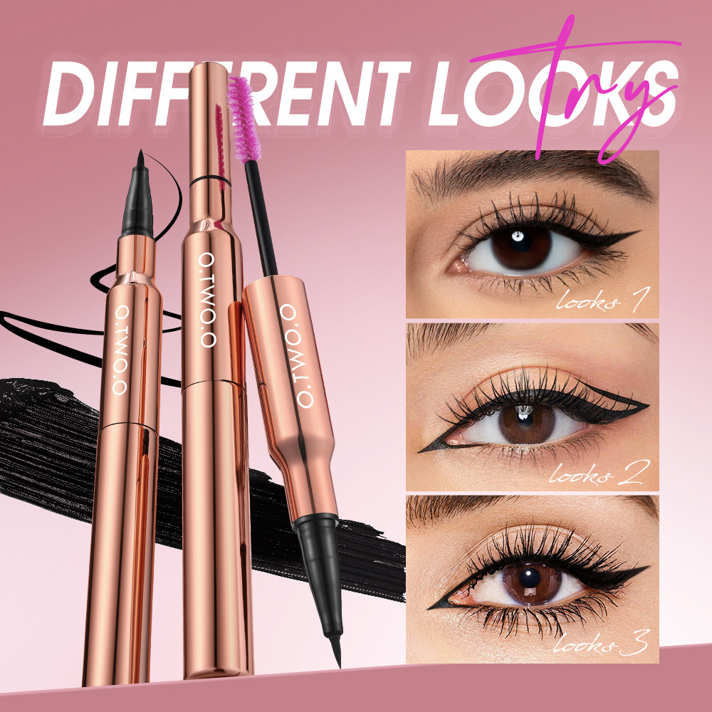 O.TWO.O Private Label Mascara 2 In 1 Eyelash Eyeliner Thick Curling 4D Double Head Mascara for Women