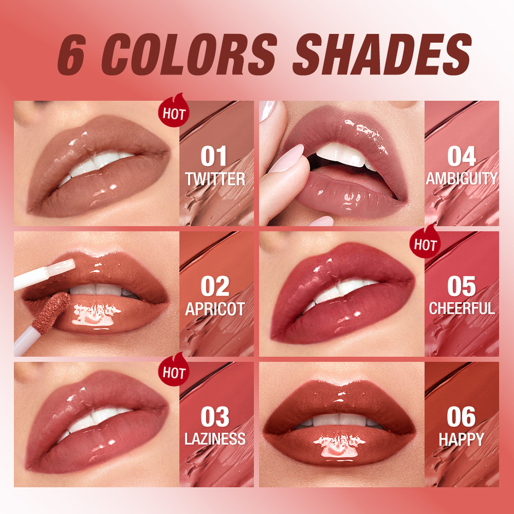 O.TWO.O 2 IN 1 Matte Finish Lip Gloss Glaze Lip Oil Waterproof Long Wear 6 Colors Lip Makeup For Wholes