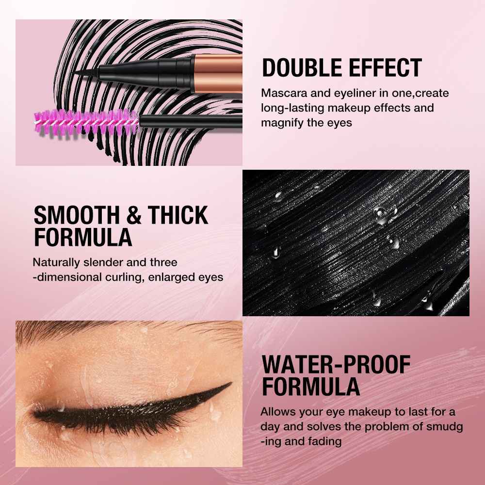 O.TWO.O Private Label Mascara 2 In 1 Eyelash Eyeliner Thick Curling 4D Double Head Mascara for Women