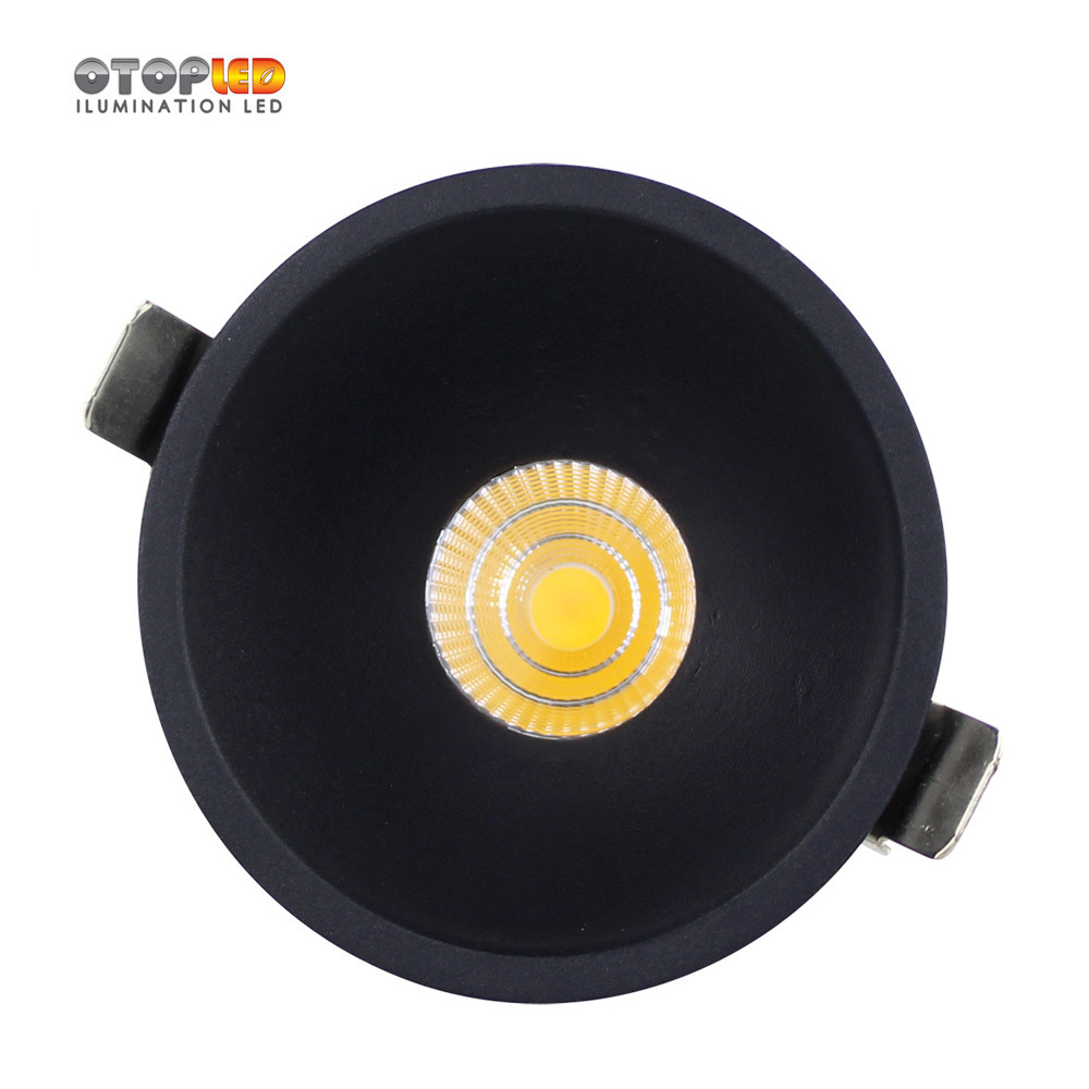 7W Black recessed anti glare ugr 19 led downlight  2700K for hotel project