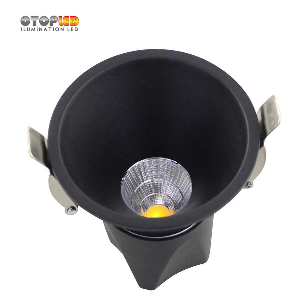 7W Black recessed anti glare ugr 19 led downlight  2700K for hotel project