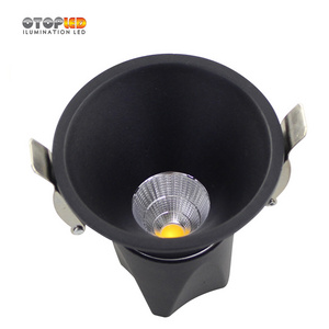 7W Black recessed anti glare ugr 19 led downlight  2700K for hotel project