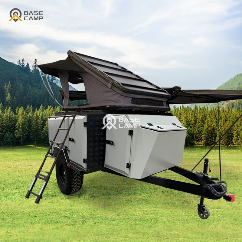 2023 latest layout hot sale off road mini camper trailer with external shower box for sale